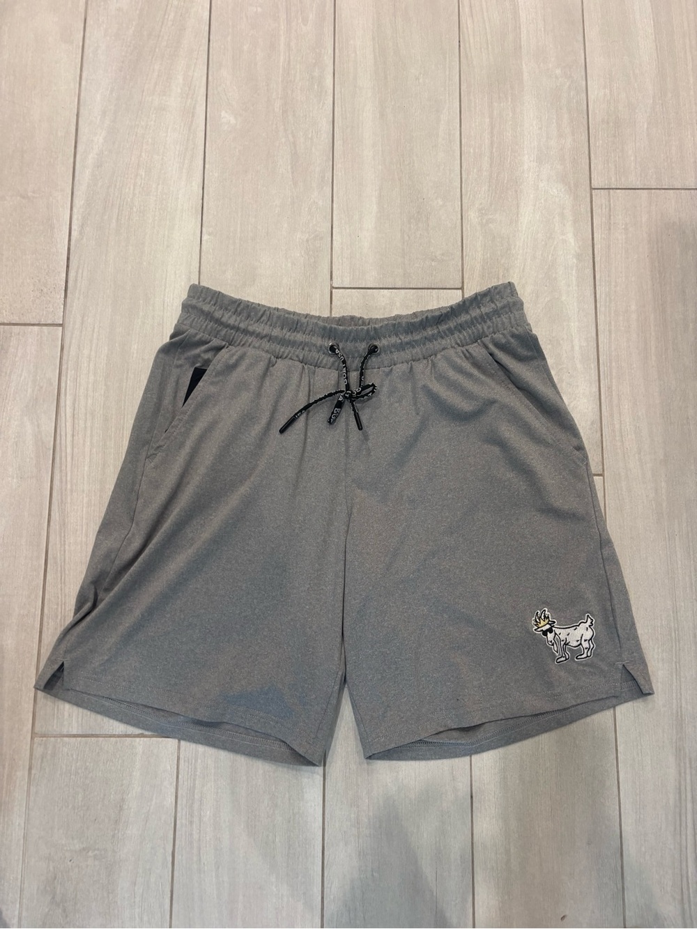 GOAT USA Men's Athletic Gray Elastic-Waist Performance Shorts with Drawstring